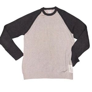 Guess Jeans Authentic Grey/Dark Grey Long Sleeve Sweater Men Size Large